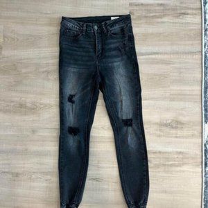 Distressed Dark Wash Skinny Jeans